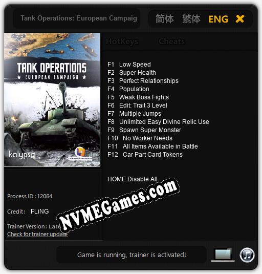 Treinador liberado para Tank Operations: European Campaign [v1.0.6]