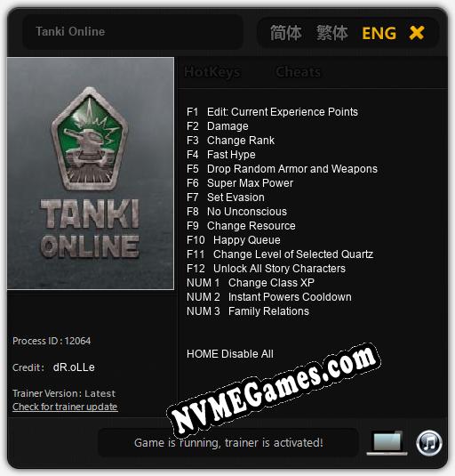 Tanki Online: Trainer +15 [v1.7]