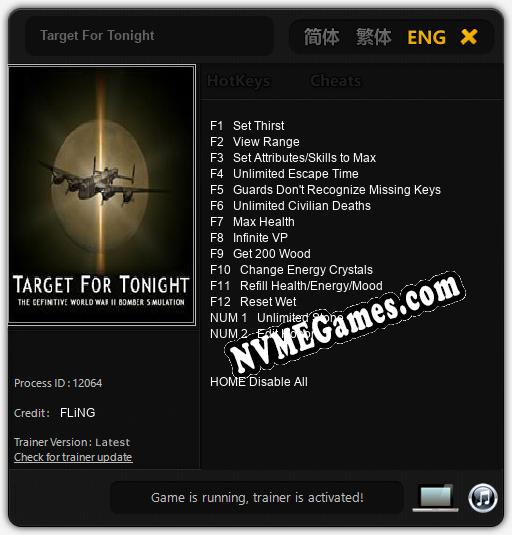 Treinador liberado para Target For Tonight [v1.0.6]