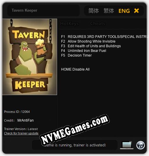 Tavern Keeper: Treinador (V1.0.70)