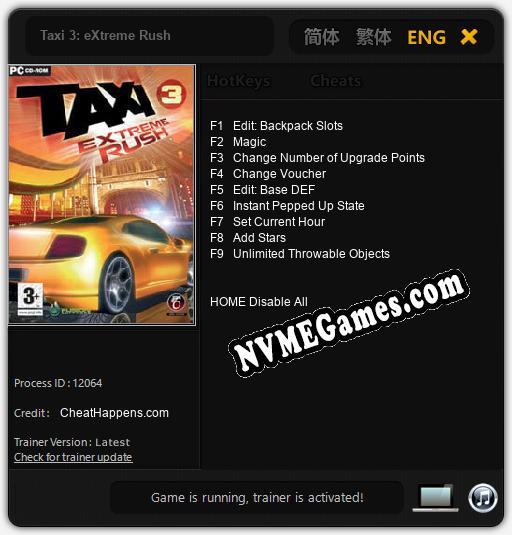 Taxi 3: eXtreme Rush: Treinador (V1.0.27)