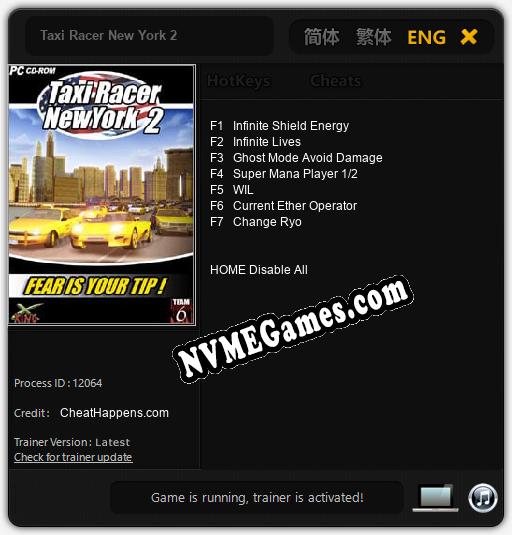 Taxi Racer New York 2: Trainer +7 [v1.6]