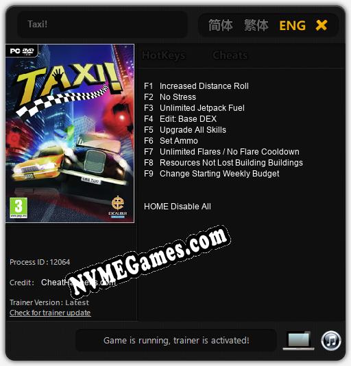 Taxi!: Treinador (V1.0.32)