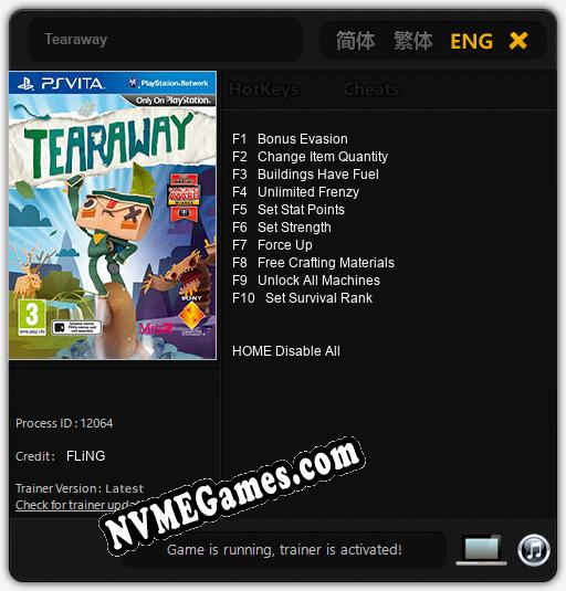 Treinador liberado para Tearaway [v1.0.7]