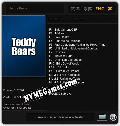 Teddy Bears: Cheats, Trainer +15 [dR.oLLe]