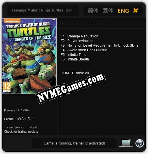 Teenage Mutant Ninja Turtles: Danger of the Ooze: Trainer +6 [v1.2]