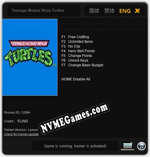 Teenage Mutant Ninja Turtles: Trainer +7 [v1.2]