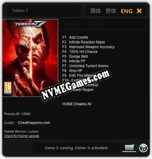 Tekken 7: Cheats, Trainer +12 [CheatHappens.com]