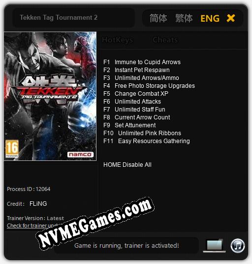 Treinador liberado para Tekken Tag Tournament 2 [v1.0.9]