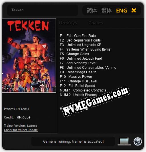 Treinador liberado para Tekken [v1.0.9]