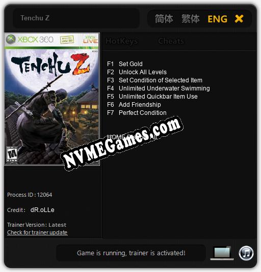 Tenchu Z: Trainer +7 [v1.9]