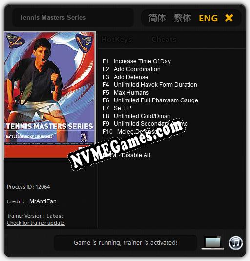 Tennis Masters Series: Treinador (V1.0.9)