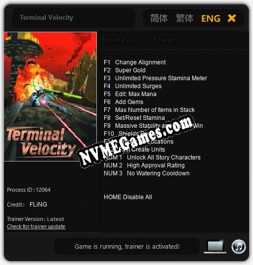 Terminal Velocity: Treinador (V1.0.41)