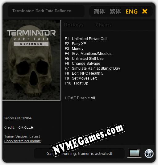 Treinador liberado para Terminator: Dark Fate Defiance [v1.0.6]