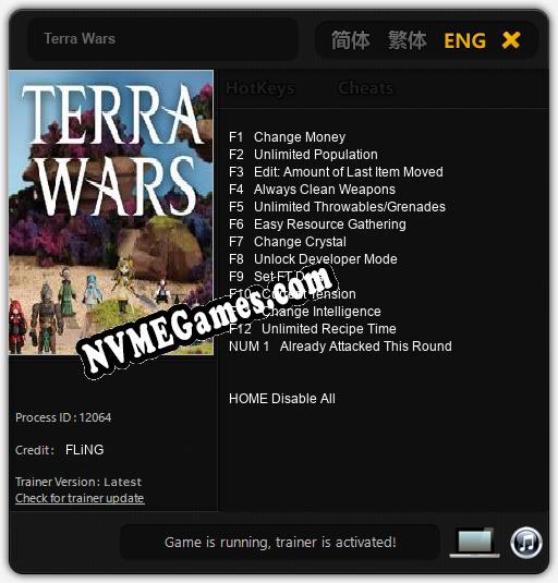 Terra Wars: Trainer +13 [v1.7]