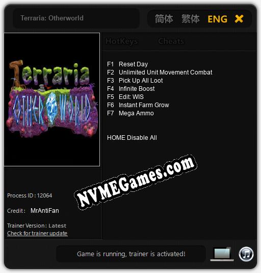 Treinador liberado para Terraria: Otherworld [v1.0.3]