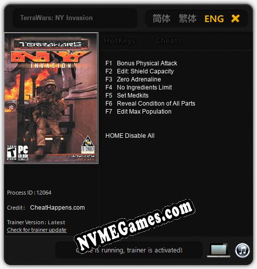 TerraWars: NY Invasion: Cheats, Trainer +7 [CheatHappens.com]