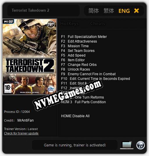 Terrorist Takedown 2: Trainer +15 [v1.7]