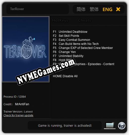 TerRover: Treinador (V1.0.34)