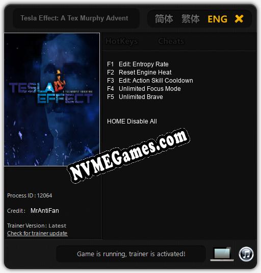 Tesla Effect: A Tex Murphy Adventure: Trainer +5 [v1.2]