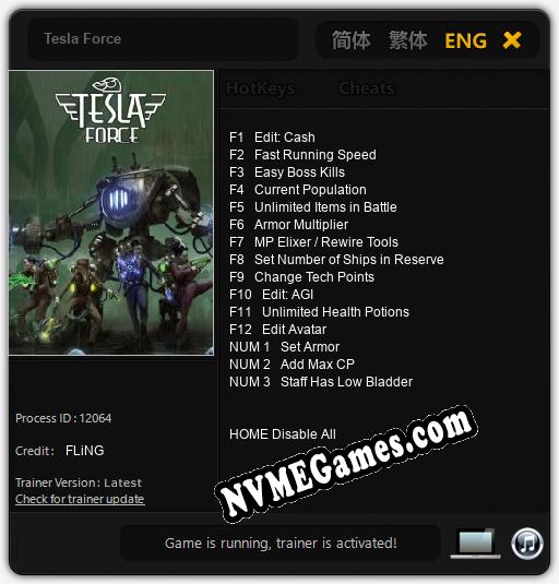 Tesla Force: Cheats, Trainer +15 [FLiNG]