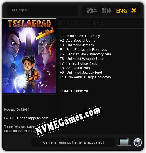 Teslagrad: Trainer +10 [v1.2]