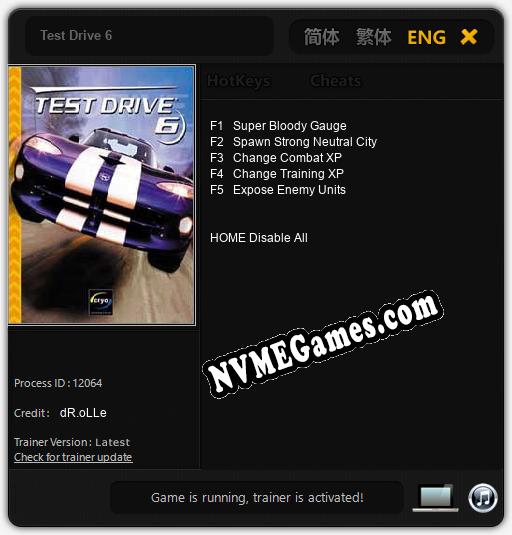 Test Drive 6: Cheats, Trainer +5 [dR.oLLe]