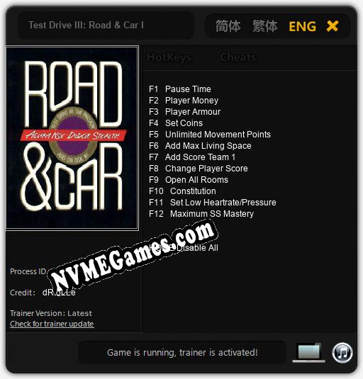 Test Drive III: Road & Car I: Treinador (V1.0.51)