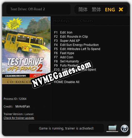 Test Drive: Off-Road 2: Treinador (V1.0.2)