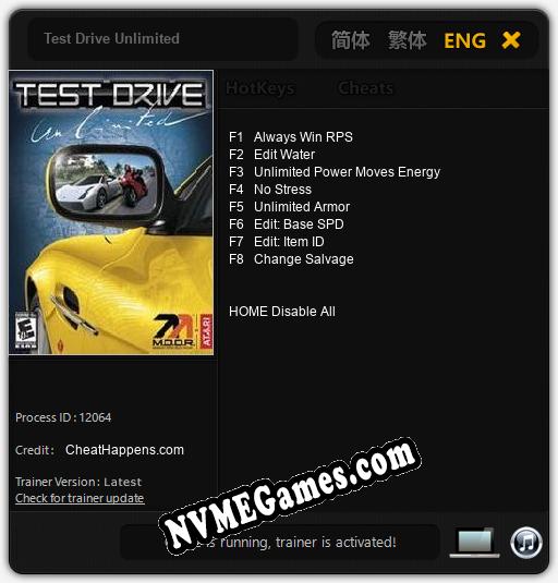 Test Drive Unlimited: Treinador (V1.0.97)