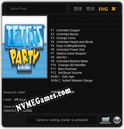 Tetris Party: Treinador (V1.0.60)