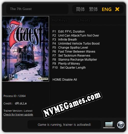 Treinador liberado para The 7th Guest [v1.0.9]