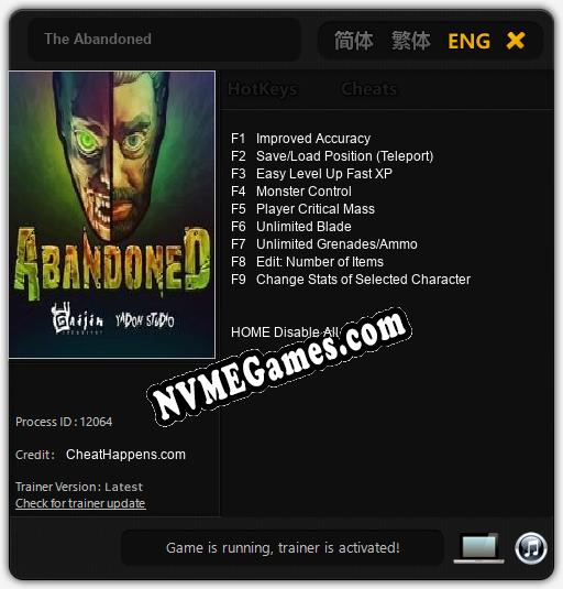 The Abandoned: Cheats, Trainer +9 [CheatHappens.com]