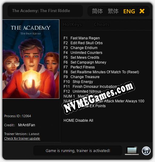 The Academy: The First Riddle: Treinador (V1.0.27)