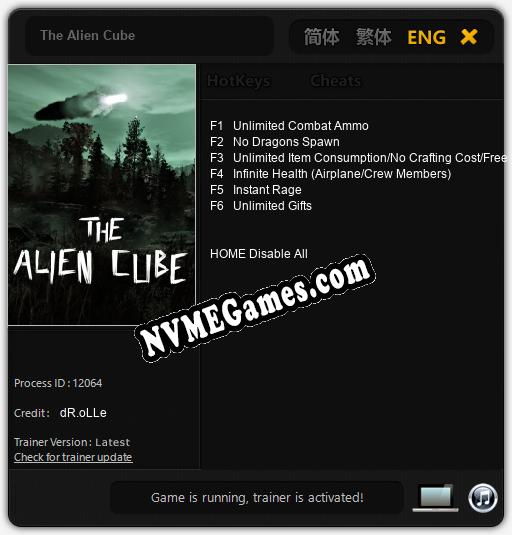 The Alien Cube: Trainer +6 [v1.7]