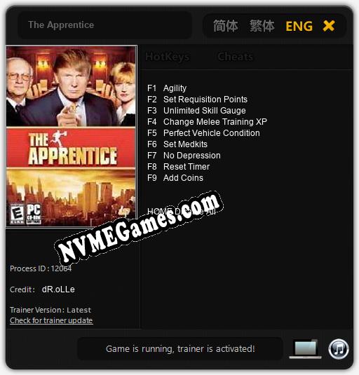 The Apprentice: Cheats, Trainer +9 [dR.oLLe]