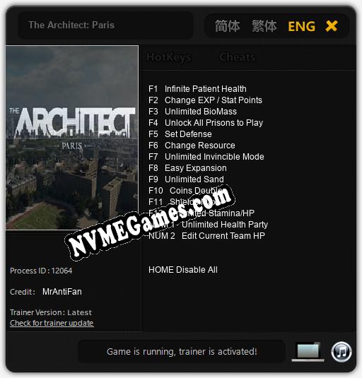 The Architect: Paris: Trainer +14 [v1.3]