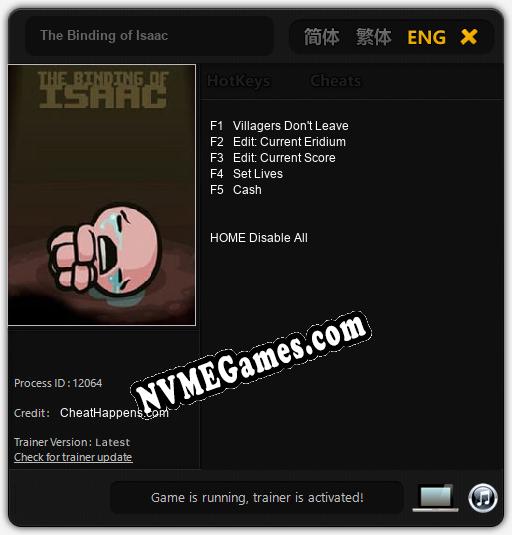 Treinador liberado para The Binding of Isaac [v1.0.2]