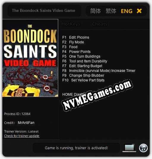 The Boondock Saints Video Game: Trainer +10 [v1.9]