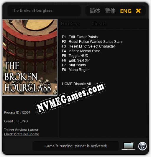 The Broken Hourglass: Cheats, Trainer +8 [FLiNG]