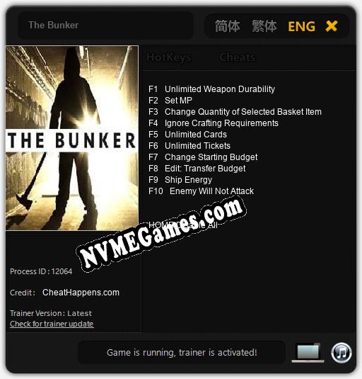 The Bunker: Cheats, Trainer +10 [CheatHappens.com]