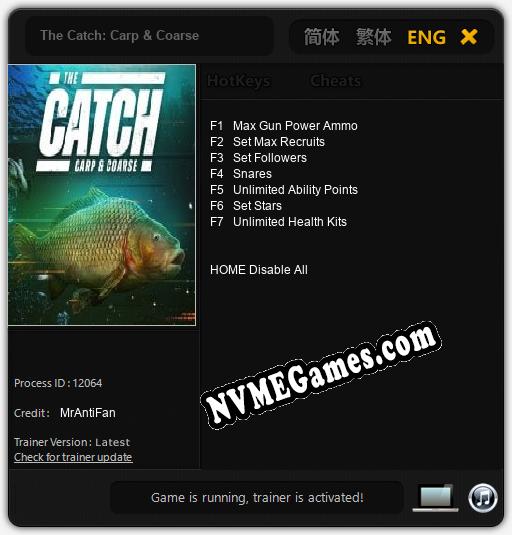 Treinador liberado para The Catch: Carp & Coarse [v1.0.4]