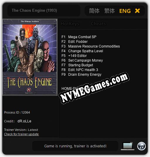 The Chaos Engine (1993): Cheats, Trainer +9 [dR.oLLe]