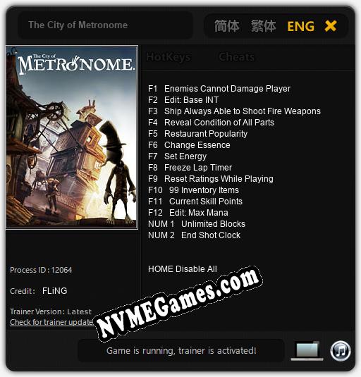 The City of Metronome: Cheats, Trainer +14 [FLiNG]