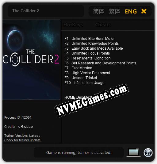 The Collider 2: Cheats, Trainer +10 [dR.oLLe]