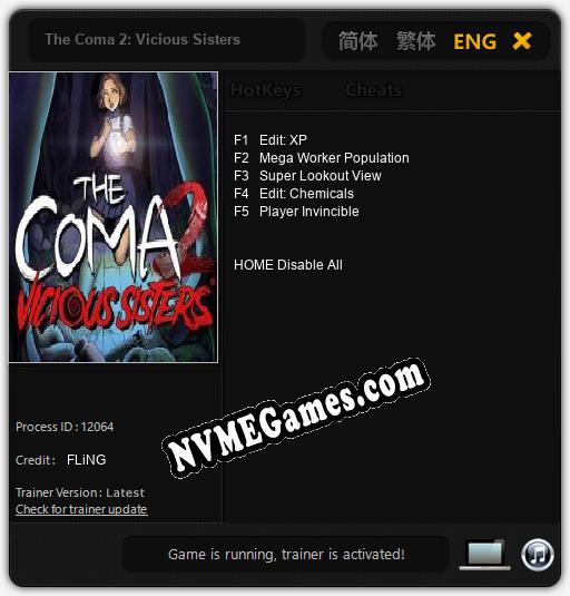 The Coma 2: Vicious Sisters: Treinador (V1.0.11)