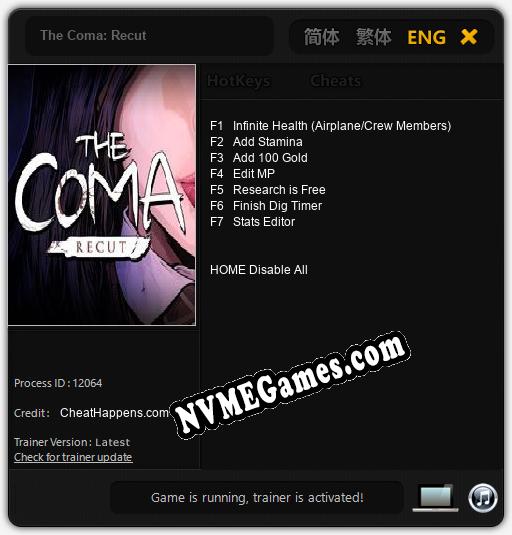 The Coma: Recut: Treinador (V1.0.5)