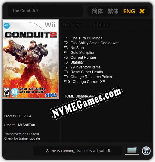 The Conduit 2: Trainer +10 [v1.4]