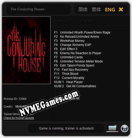 The Conjuring House: Trainer +14 [v1.5]