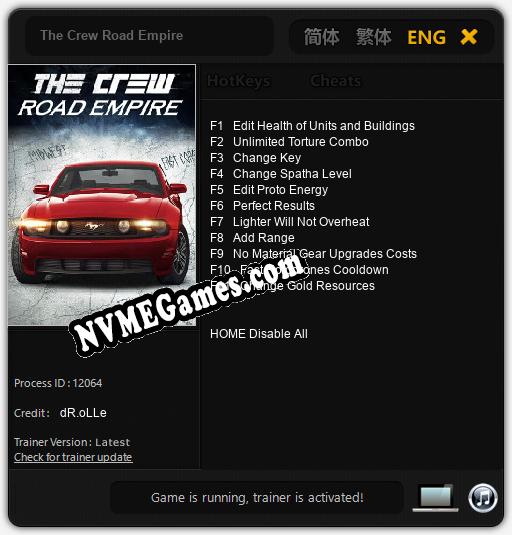 The Crew Road Empire: Cheats, Trainer +11 [dR.oLLe]